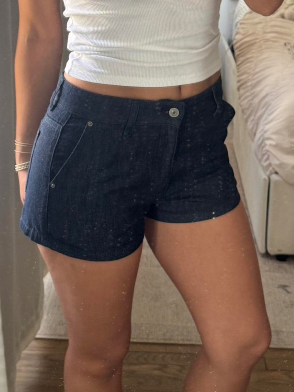 Zara this season mini shorts denim navy XS 0